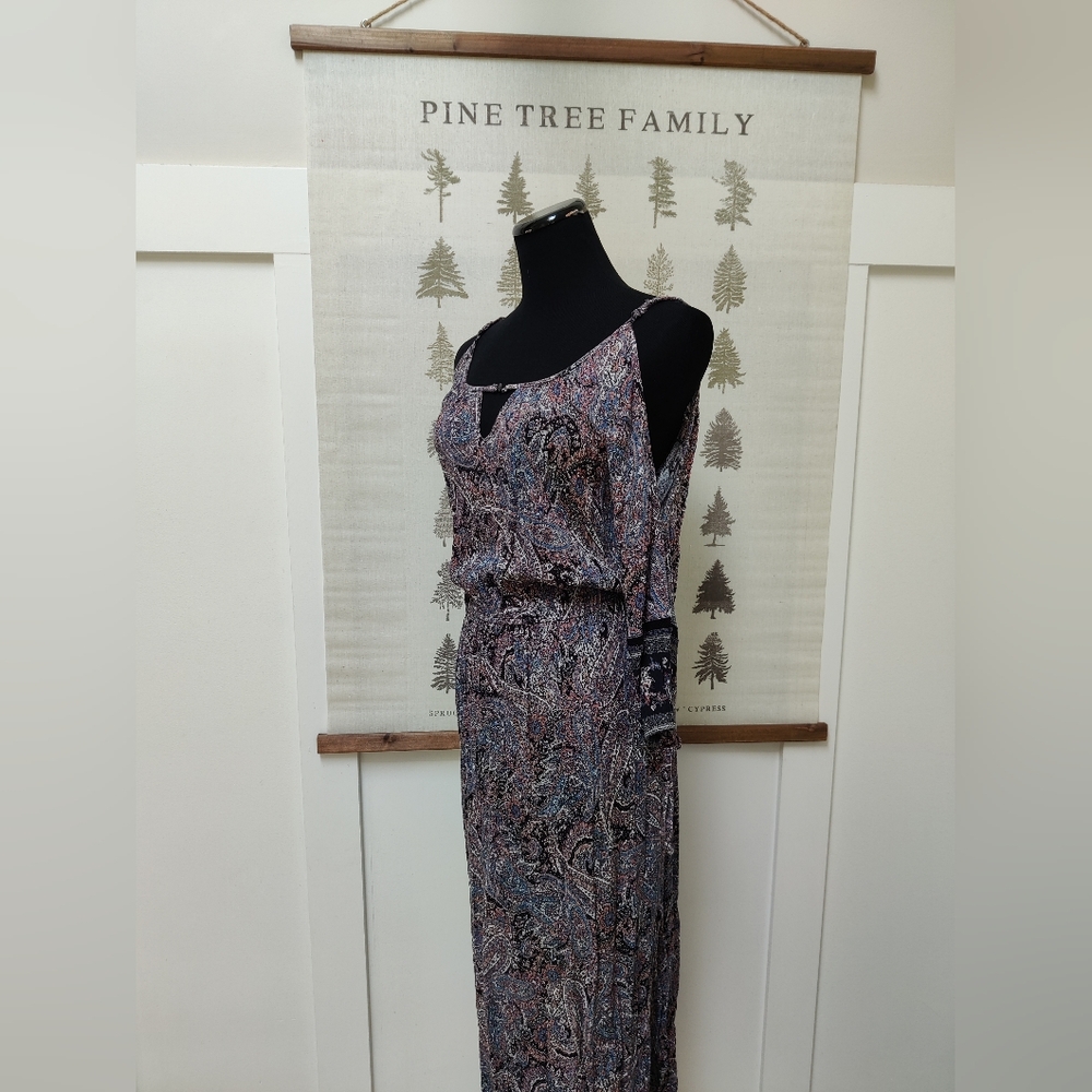 American Eagle Paisley Cold Shoulder Maxi Dress - Size M - Picture 7 of 12